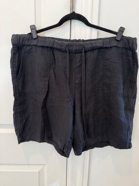 Caslon 9” Linen Drawstring Shorts Size XL Black